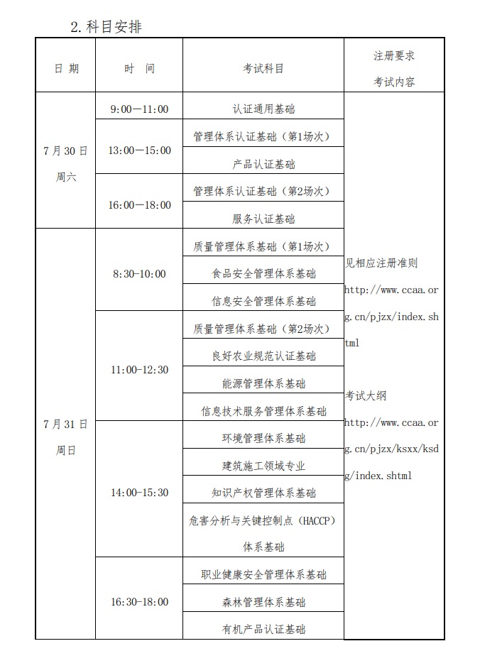 CCAA關于恢復2022年第1期認證人員注冊全國統(tǒng)一考試及相關安排的通知(圖1)